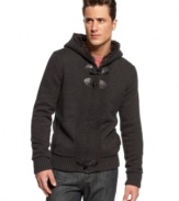 Give your layered look an upgrade with this hooded sweater from INC International Concepts.