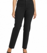 Tailored styling, seamed details and stylish ponte knit combine in these chic plus size pants from INC.