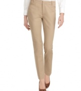 With a slim fit and straight leg, these petite Calvin Klein ankle-length trousers will stylishly carry you through the work week!