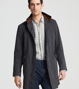 Billy Reid Leather-Trim Walking Coat