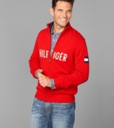 Zip into your favorite name. This sweater is a Tommy Hilfiger signature.