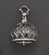 Inspired by Zen philosophy, this intricately detailed, blackened and polished sterling silver meditation bell from Paul Morelli jingles softly.