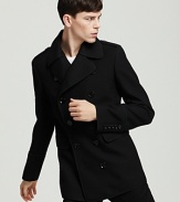 A classic peacoat never ages. Choose timeless quality and superior construction with Burberry's Dalemain peacoat, an iconic option in black wool.