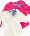 Adding a bit of formal flirt to her look with a cute corsage, this long-sleeve tee from Guess will style her sweetly.