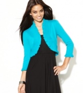 INC's cardigan makes a great top layer for any outfit! The ruffled details give this shrug a charming touch.