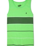 Laying it on the line. This striped tank from Volcom makes summer style a breeze.