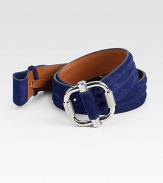 A vibrant color enhances this elegant design styled in rich suede with leather lining.SuedeAbout 1¼ wideMade in Italy