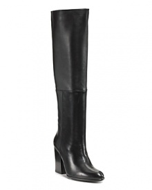 Long and lean, these tall leather boots can elegantly slouch for a casual, chic look. By Stuart Weitzman.