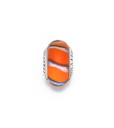 Vivid stripes lend appeal to the orange Murano glass bead, trimmed in logo-stamped sterling silver. Donatella is a playful collection of charm bracelets and necklaces that can be personalized to suit your style! Available exclusively at Macy's.