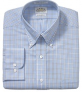 Check, please. This patterned shirt from Eagle gives your classic dress style a current update.