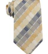 Square off. In a cool palette, this Kenneth Cole Reaction tie brightens up your everyday look.