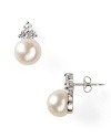 Trimmed in faceted crystals, Chrislu's pearl studs strike a balance between sparkly and sophisticated. Slip these on with your hair swept back for maximum impact.