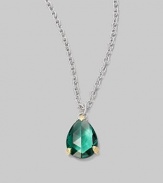 From the La Petite Collection. A vibrant green quartz teardrop pendant on a simple sterling silver chain.Green quartz 18K gold Sterling silver Length, about 17 Lobster clasp closure Imported 