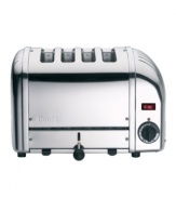 Achieving perfection is simple with the efficiency of this patented design. Constructed with an insulated stainless steel body and extra-wide slots, this hand-assembled toaster features variable controls and automatic turnoff for precision results that wow your taste buds.  1-year limited warranty. Model 40415.