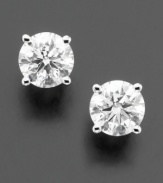 Let a glimpse of your inner diva out with these sparkling studs. Earrings feature round-cut diamond (3/4 ct. t.w.) in a polished 18k white gold setting. IGI Certified diamonds.