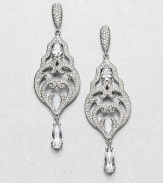 EXCLUSIVELY AT SAKS. Sparkling pavé crystals hand-set in a long, intricate, open-work design. CrystalsCubic zirconiaRhodium-plated brassDrop, about 2.5Post backImported 