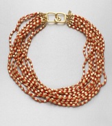 A colorful beaded style in a chic, chunky multi-row design. Resin22k goldplatedLength, about 16Hook closureMade in USA