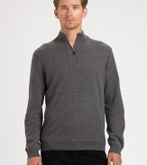 EXCLUSIVELY OURS. From after work to weekend wear, this casual pullover is shaped and structured for maximum comfort and wearability.Half-zip frontStand collarRibbed knit collar, cuffs and hemCashmereDry cleanImported