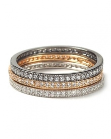 Crislu Micro Pave Round Stack Ring