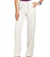 Lounge in style with Ellen Tracy's linen pants. They pack perfectly for vacation and work as a cover-up with a bathing suit!