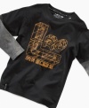 With a funky 3D style graphic, this LRG layered shirt is totally tee-rific.