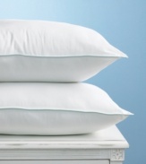 Breathe easy at night with Martha Stewart Collection's Allergy Wise synthetic pillow. Featuring medium/firm support and hypoallergenic fill for a healthy rest, as well as a soft 300 thread count cotton cover.