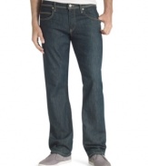 Keep your weekend wardrobe on the cutting edge and jump right into these slim, straight leg jeans from Levi's.