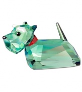 A very merry dog, Scottie features a coat of faceted green crystal with white eyebrows and a sparkling red collar. He's a popular member of the Swarovksi Lovlots Gang of Dogs and cute addition to any figurine collection.