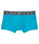 Rendered in super soft brushed jersey fabric, this comfy trunk sports a an extra wide logo waistband.