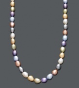 Classic style with a hint of pastel color. Fresh by Honora necklace features multicolored cultured freshwater pearls (7-8 mm) set in sterling silver. Necklace can be worn long or doubled for a chic, layered look. Approximate length: 36 inches.