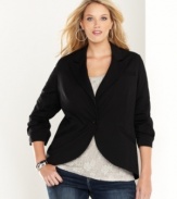 Add a stylish layer to your looks this season with INC's plus size boyfriend blazer-- it's a must-have basic!