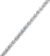 Multi-faceted style! This pretty anklet features a faceted link chain in 14k white gold. Approximate length: 10 inches.