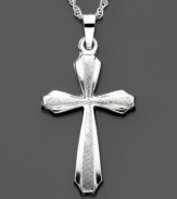 Pure and elegant, this stylized Florentine cross pendant is crafted in 14k white gold. Approximate length: 1-1/4 inches. Chain not included.