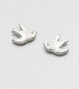 Silvery birds with sparkling crystal eyes gracefully take wing in this charming design.CrystalRhodium and palladium platingWidth, about ½Post backImported