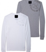 Join the crew. These long-sleeved t-shirts from Guess are an easy-to-pair layer for the season.