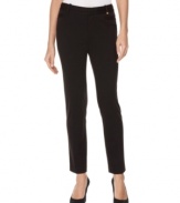 In an ultra-stretchy ponte fabric, these sleek Calvin Klein straight-leg trousers are chic yet comfortable!