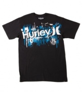 An explosive logo graphic gives this T shirt from Hurley instant street cred.