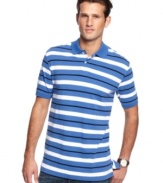 Upgrade your casual blah t-shirt look with this style standout horizontal polo by Club Room.