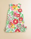 Blooming with vivid flowers and bows, this cheery, warm-weather ready shift is perfect for afternoon tea or a walk through a rose garden.JewelneckSleevelessBack zipperFront patch pocketsSide-vented hemFully linedCottonMachine washImported