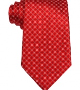 A powerful pattern and bold color pair up to mean serious business in this silk tie from Donald J. Trump.