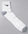 From Nike, a three pack of accommodating quarter socks designed to give you long-lasting comfort at the gym.