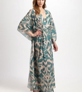 EXCLUSIVELY AT SAKS.COM Hailing from Brazil, this flowing design features an eye-catching print and a waist-defining self-tie belt.V-necklineKimono sleevesSelf-tie beltPull-on styleCottonHand washImported