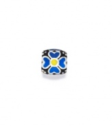 Vibrant blue and yellow enamel flowers make this a fun bead, in sterling silver. Donatella is a playful collection of charm bracelets and necklaces that can be personalized to suit your style! Available exclusively at Macy's.