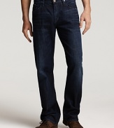 The Evans is a relaxed fitting jean with a straight leg and slightly fitted through the thigh to add shape.