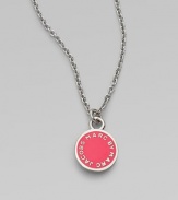 This simply chic piece features a logo adorned enamel disc. Argento plated brassEnamelLength, about 16Pendant size, about ½Spring ring closureImported 