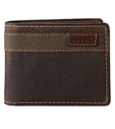 Keep your your bills and cards organized in this casual rugged wallet by Fossil.