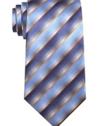 Spruce up your Monday through Friday look with this striped silk tie from John Ashford.