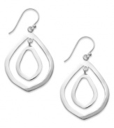 Add sophistication with a Touch of Silver. These pretty open teardrop earrings are crafted in silver-plated brass with a sterling silver ear finding. Approximate drop: 1-2/5 inches.