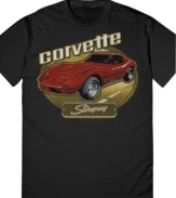 Keep it classic. Everyone will know your style of cars and clothes are classic in this graphic shirt from Hybrid.