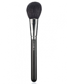 Full and dense for dusting loose or pressed powder on face or body. This brush is particularly good for blush application with soft fibers that form a full, rounded shape. M.A.C professional brushes are hand-sculpted and assembled using the finest quality materials. They feature birch, linden and ramin wood handles, nickel-plated brass ferrules.